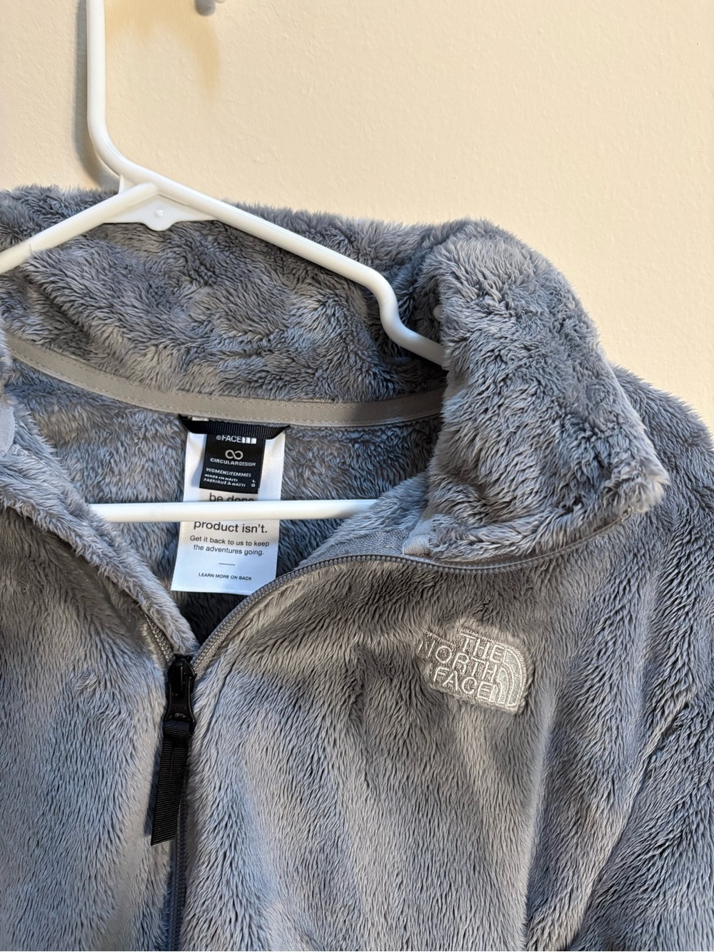 The North Face Women's Plush Gray Full-Zip Fleece Jacket - Picture 2 of 4